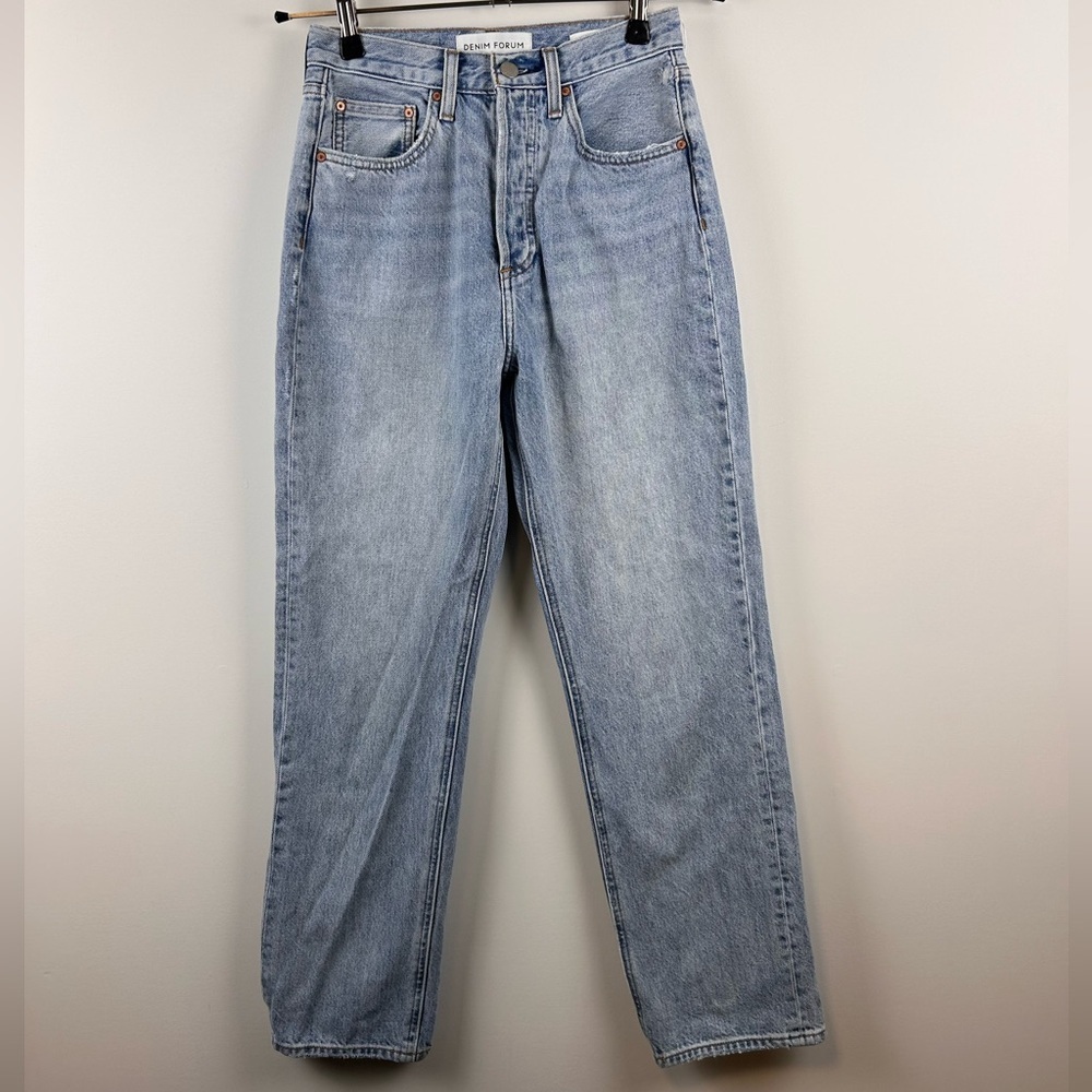 Aritzia Denim Forum Joni Jeans Size 25 High Rise Loose Straight Light Wash